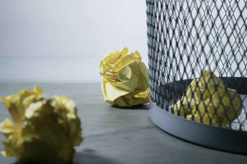throwing away paper