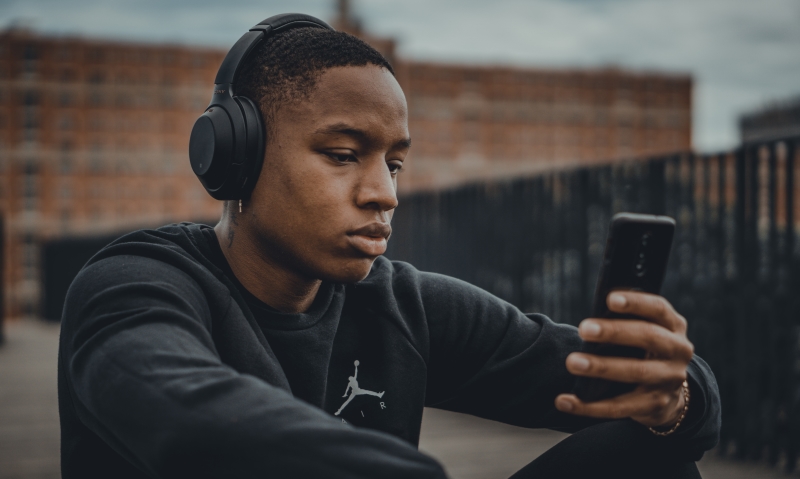 Listening to a podcast