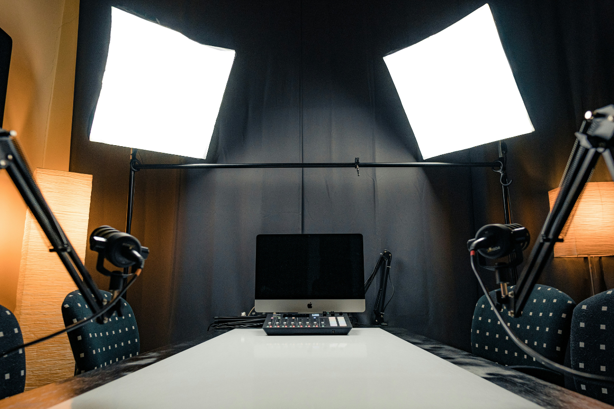 Podcast recording setup
