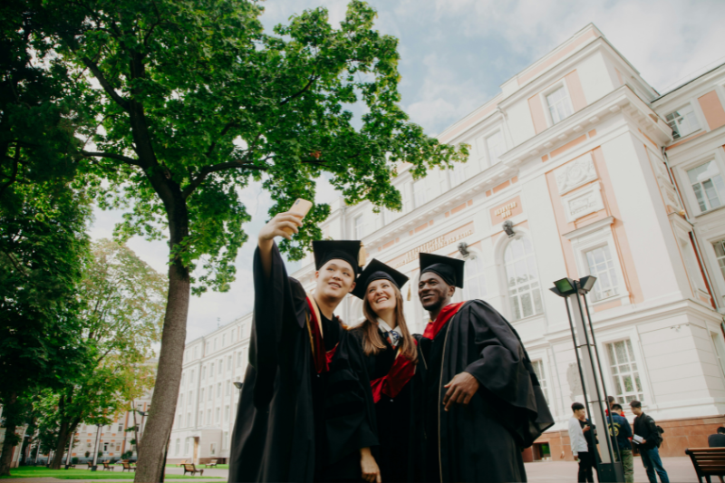 University students during graduation